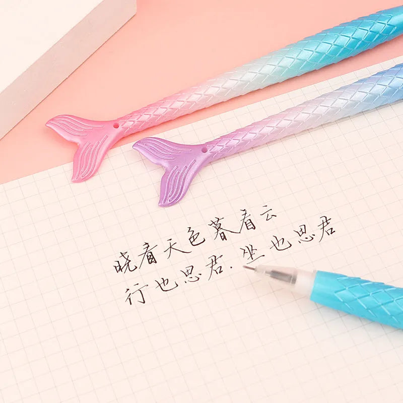 Cartoon mermaid design gel pen with 0.38mm fine tip and plastic shell