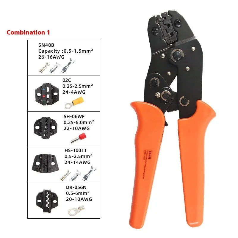 SN-48B portable multi-wrench jaw terminal crimping pliers combination set with high carbon steel construction