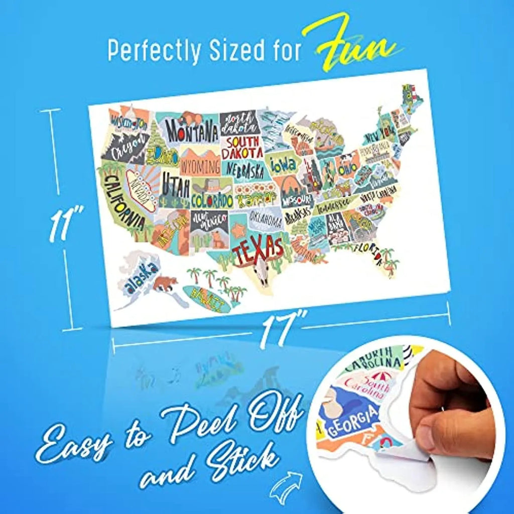 Car body sticker set with world map design in letters style for vehicle customisation