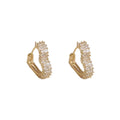 Heart shaped micro inlaid zircon ear clip with real gold plating on copper for women