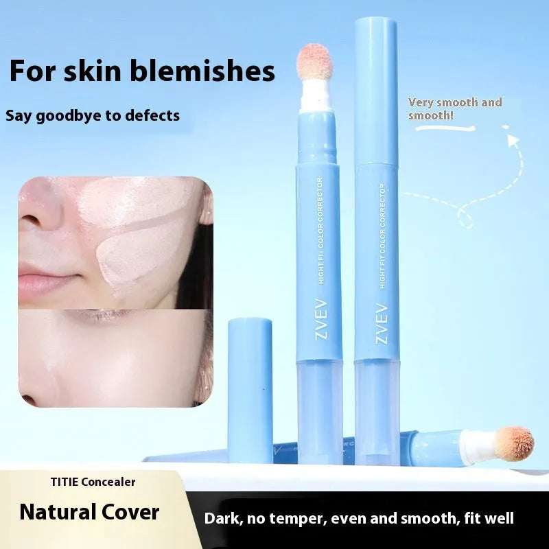 Concealer pen with sponge brush head in three colour options