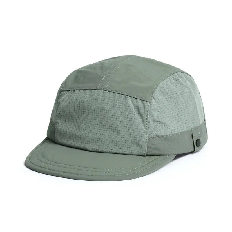 Breathable dome summer cap with soft tongue peak in quick-drying polyester fabric