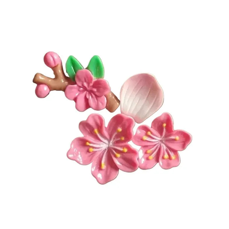 3D resin cherry blossom bumper sticker 8.2cm peach blossom pattern traceless glue
