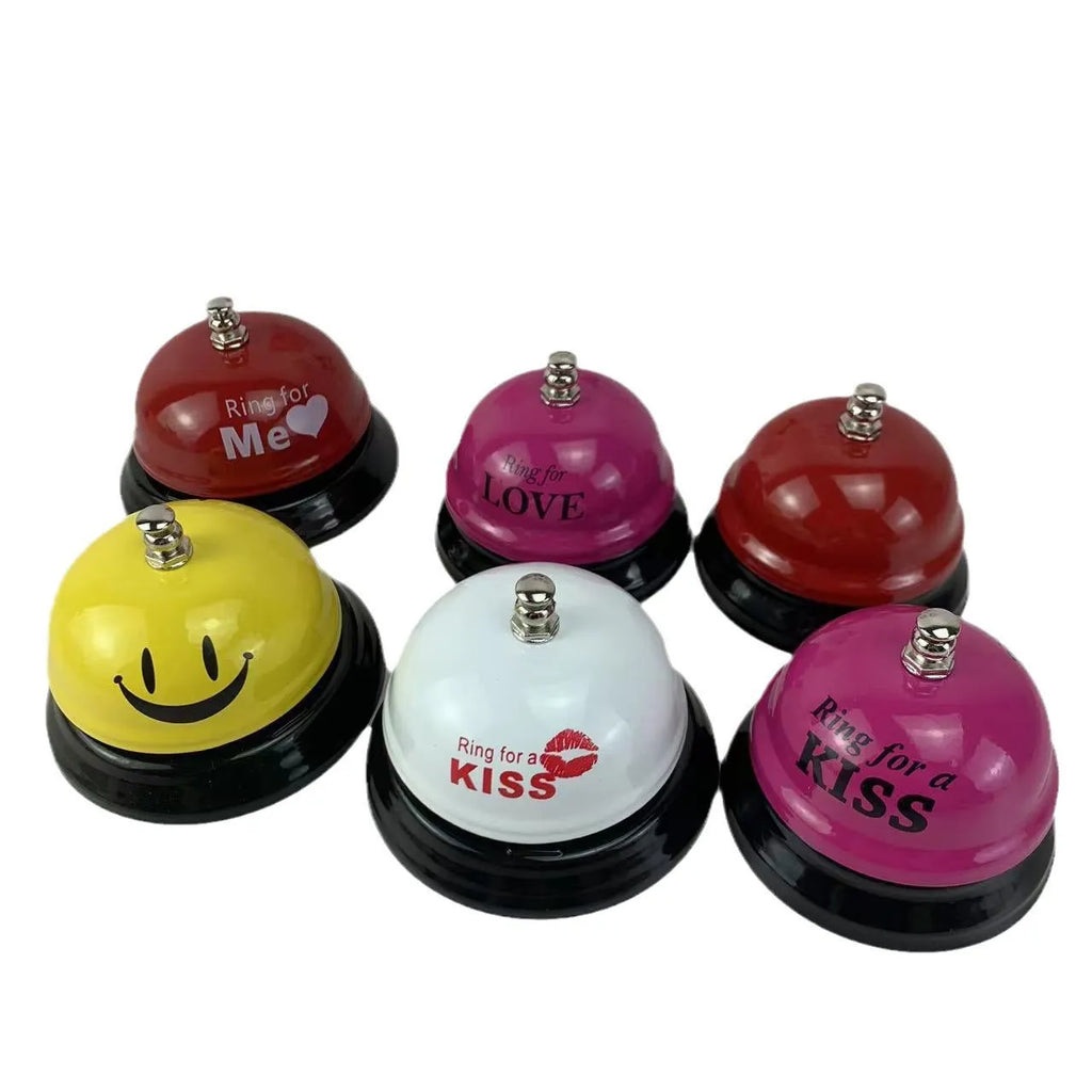 Iron handheld bell in selected colour for classroom games or restaurant service.