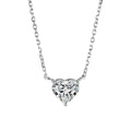 Women's silver love necklace with heart pendant on copper chain