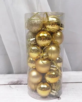3cm diameter electroplated Christmas balls in assorted colours with shiny matte finish