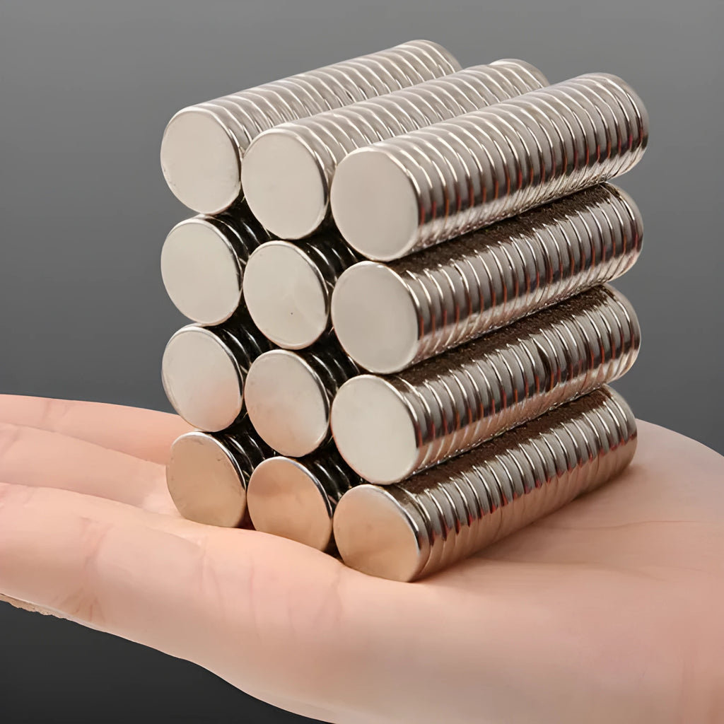 Round NdFeB disc magnet, flat thin slice, 10mm diameter options and 1mm to 5mm thickness
