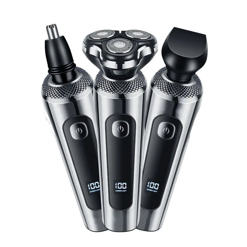 Digital display USB rechargeable beard trimmer with washable floating cutter head design