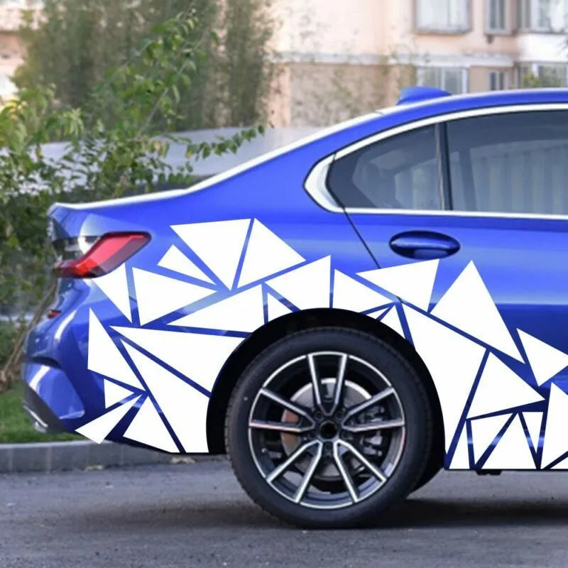 200cm x 60cm PET vinyl car waistline sticker for wheel arch decoration in geometric pattern