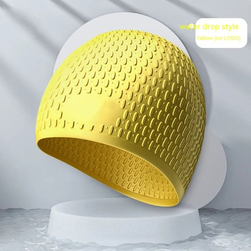 Solid colour silicone swimming cap for adults in multiple colour options