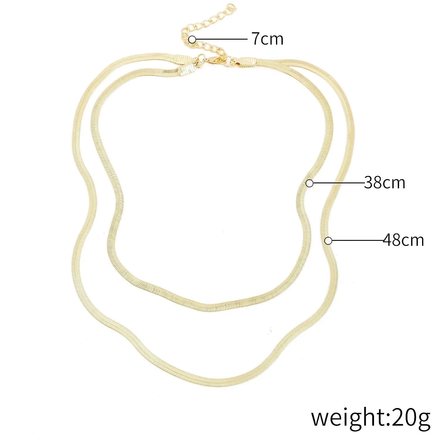 Alloy geometric twist chain necklace for women, electroplated finish, adjustable 51-80cm, ten colour options, individually packaged