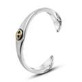 Vintage flying bird gold eagle polished titanium steel bracelet silvery colour open design