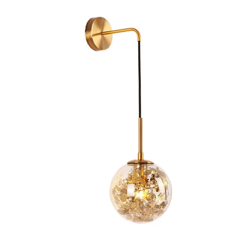 Modern glass wall lamp in gold or silver finish with LED light source