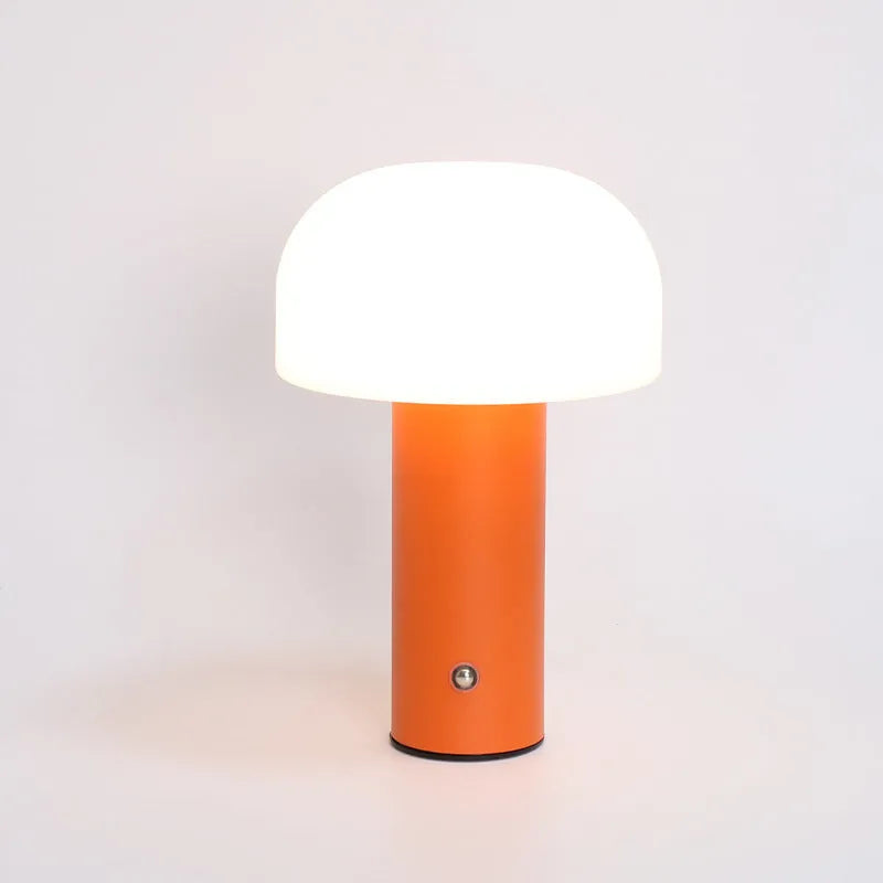 USB-powered dual-purpose table lamp in black, green, orange, or white plastic