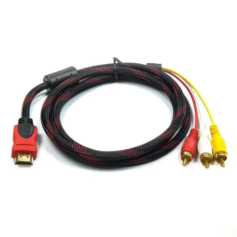 HDMI to AV15 M conversion wire measuring 1.5 metres with alloy connectors and injection moulded housing