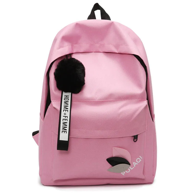 Green canvas college style schoolbag with structured design showing 40cm height and front compartment