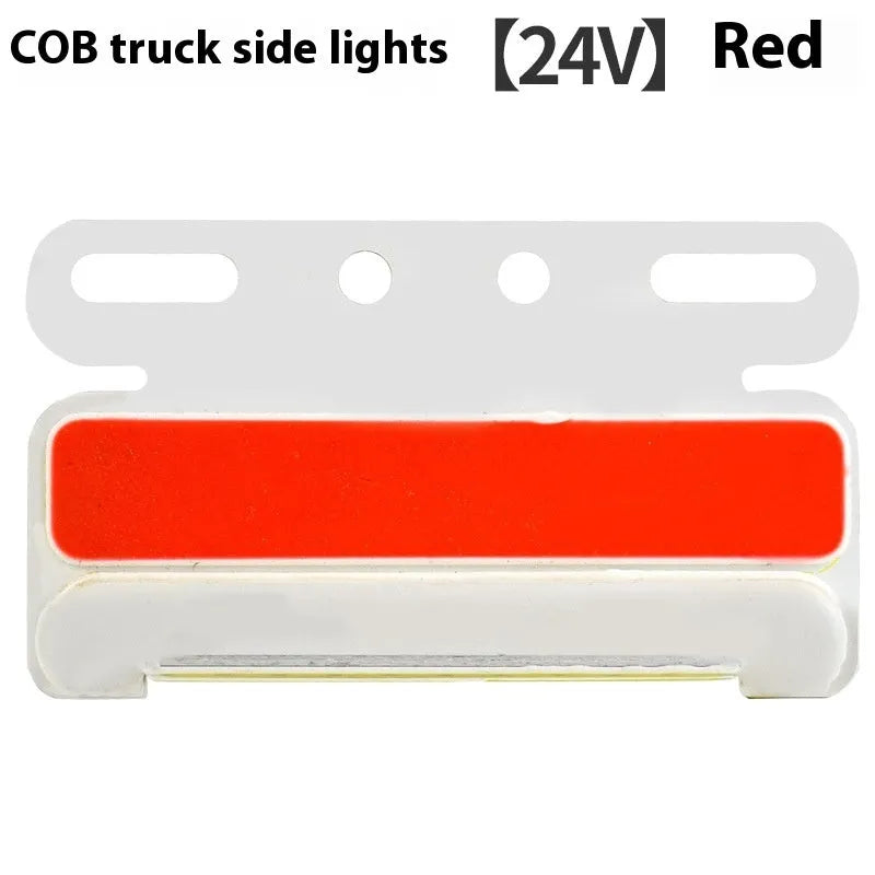 Waterproof aluminium COB LED truck side light for 12V and 24V commercial vehicles.