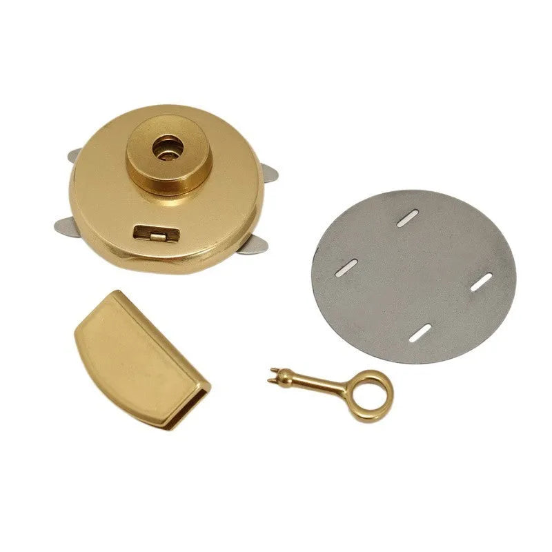 Pure copper round twist lock with brass construction, Big Round Lock style for luggage security