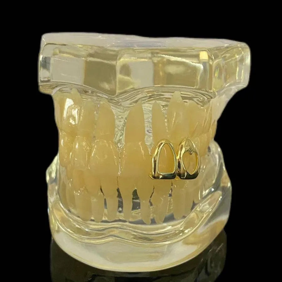 Hollow-out love double fight heart-shaped tooth socket in gold copper electroplating