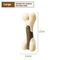 Cowhide and nylon dog bone grinding rod chew toy in small and large foodie bones sizes