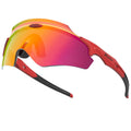 Frameless integrated lens athletic windproof goggles in a sporty colour style.