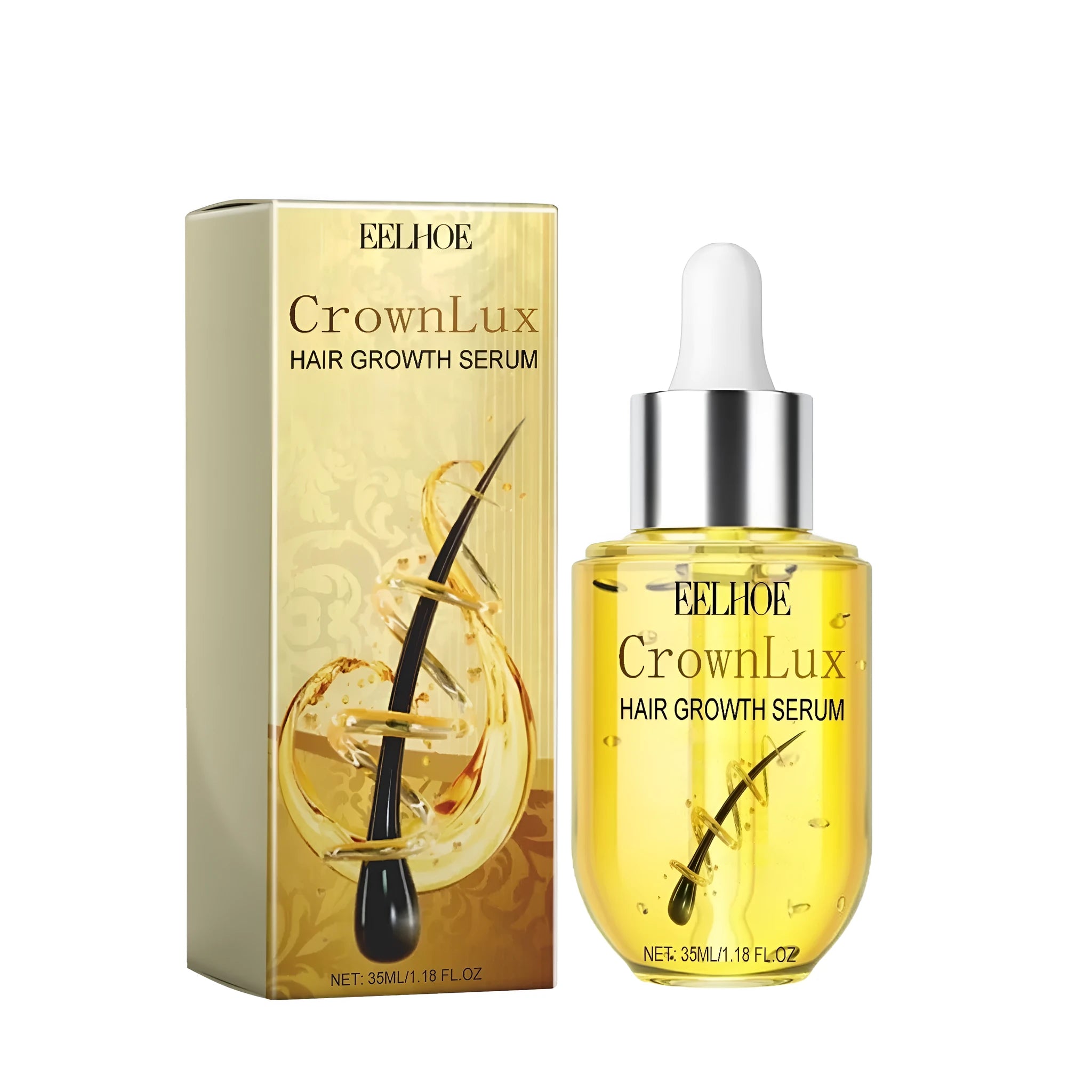 Hair growth serum in PET bottle with massage comb set for scalp treatment