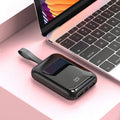 20,000mAh portable power bank with plastic shell and multiple USB charging ports
