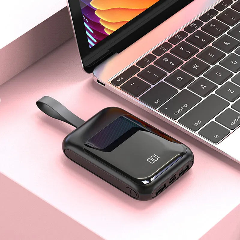 20,000mAh portable power bank with plastic shell and multiple USB charging ports