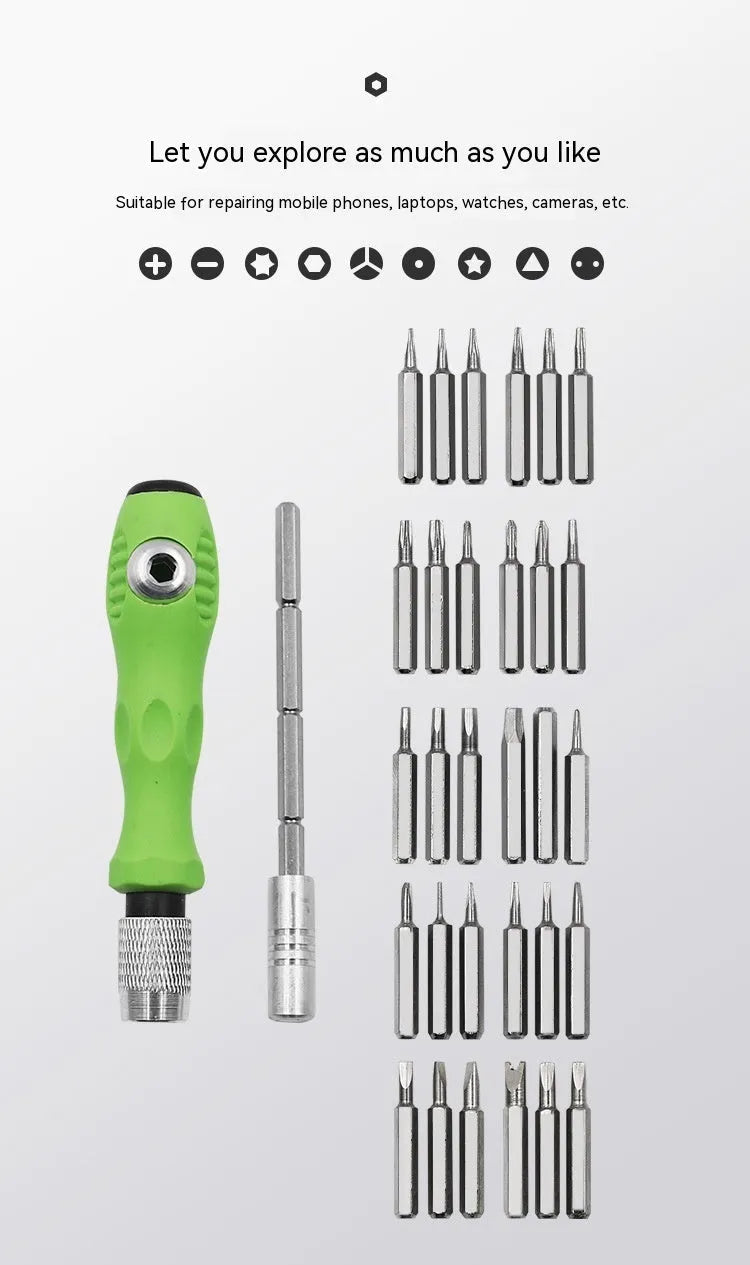 32-in-1 precision screwdriver set for mobile phone and electronics repair tools
