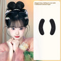 Ancient style lazy one-step hairpin hair bun piece in high temperature silk with pad package options and bow hair clip