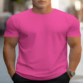 Men's loose fit printed T-shirt in custom colour with short sleeves and round neck