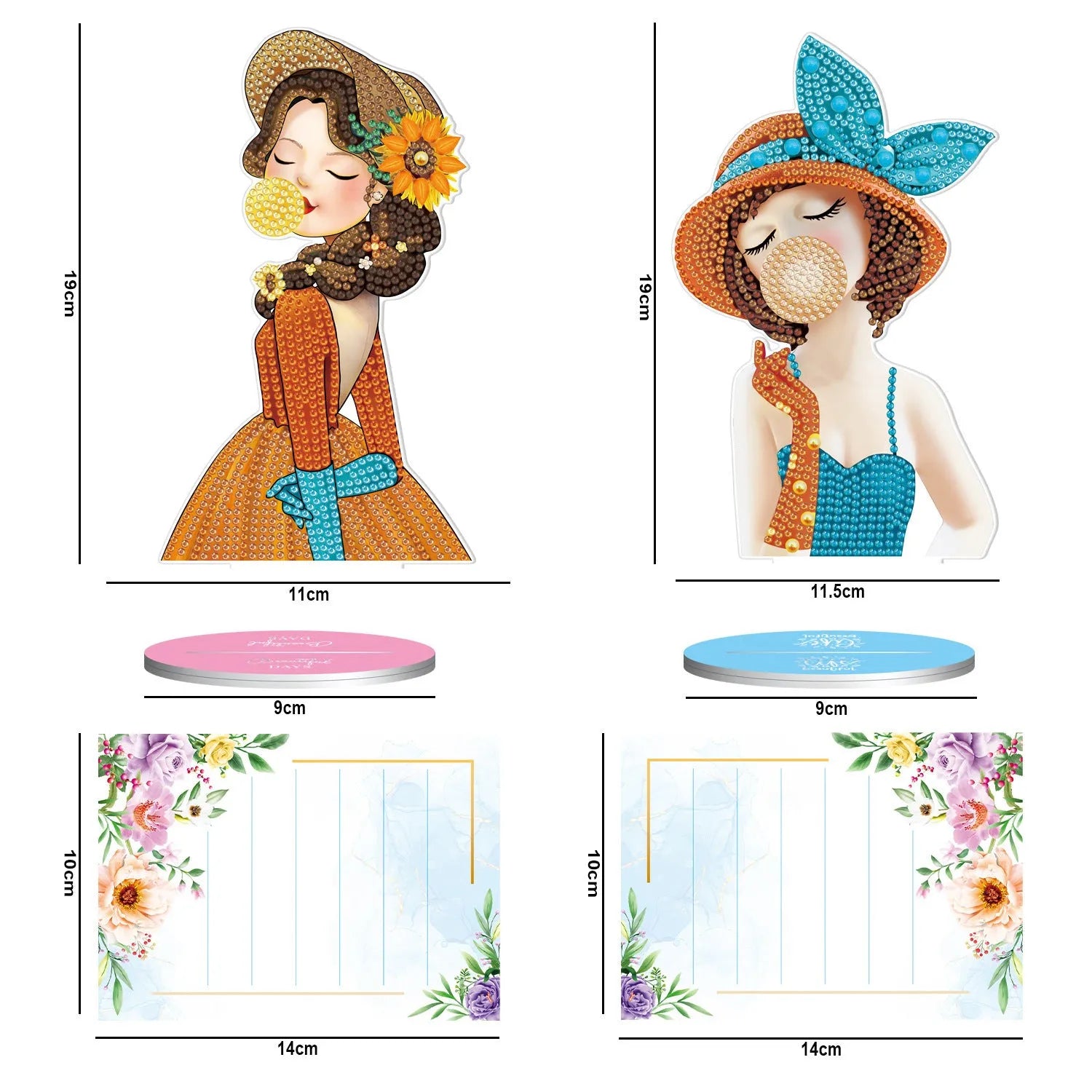 Handmade diamond painting decorative note clip with American-style design on desktop