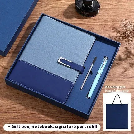 A5 soft PU leather notebook in brown, black, green, blue, or red, showing wood-free paper inside.