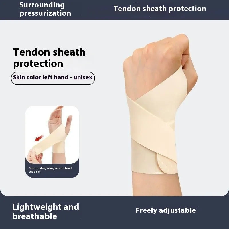 Athletic wristguards with adjustable straps in black and skin colour for badminton, tennis, volleyball.