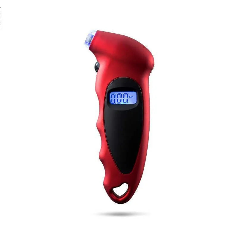 Elysee digital tyre pressure gauge in black, compact ABS body with digital display