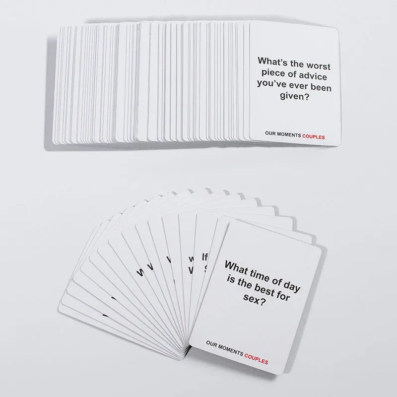 Black coated paper box of Our Time Lovers Edition communication cards for couples.