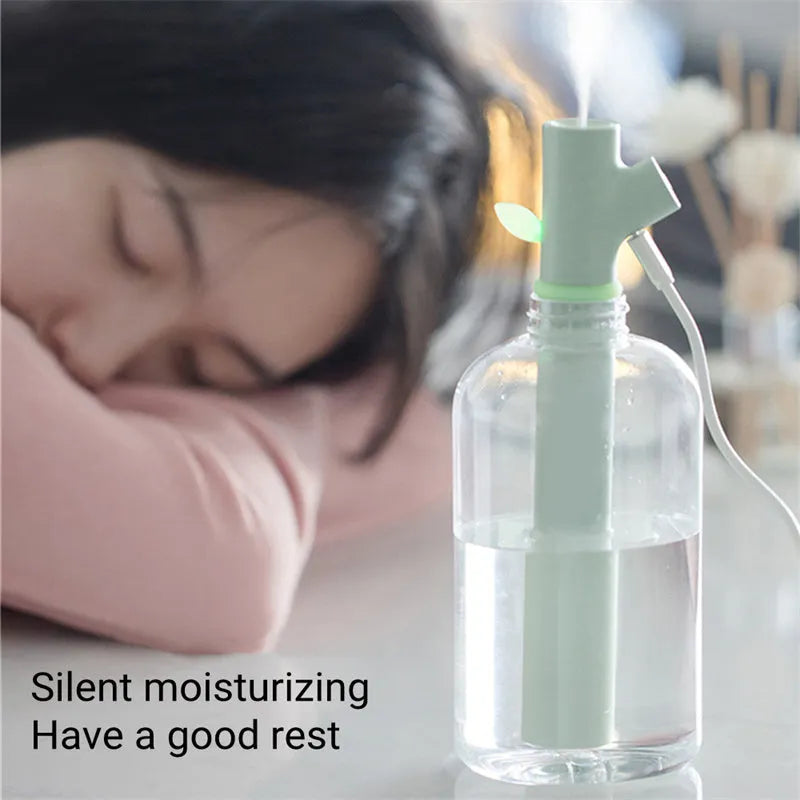 Transparent portable USB humidifier with water purification filter stone