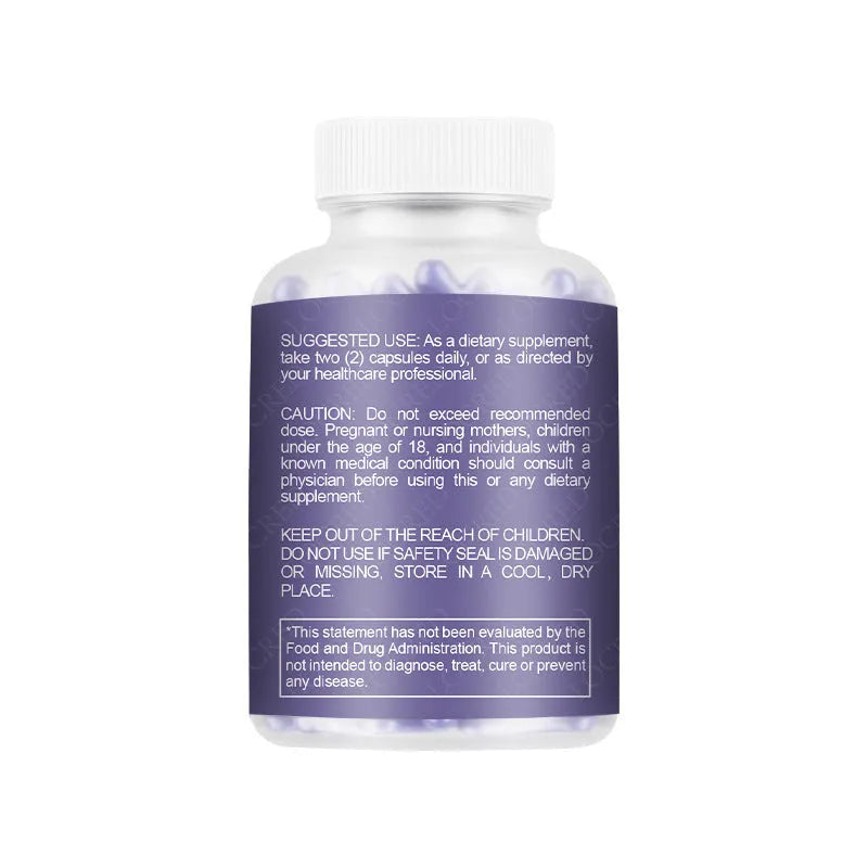 Bottle containing 60 vaginal capsules with herbal extract for adult women's intimate care