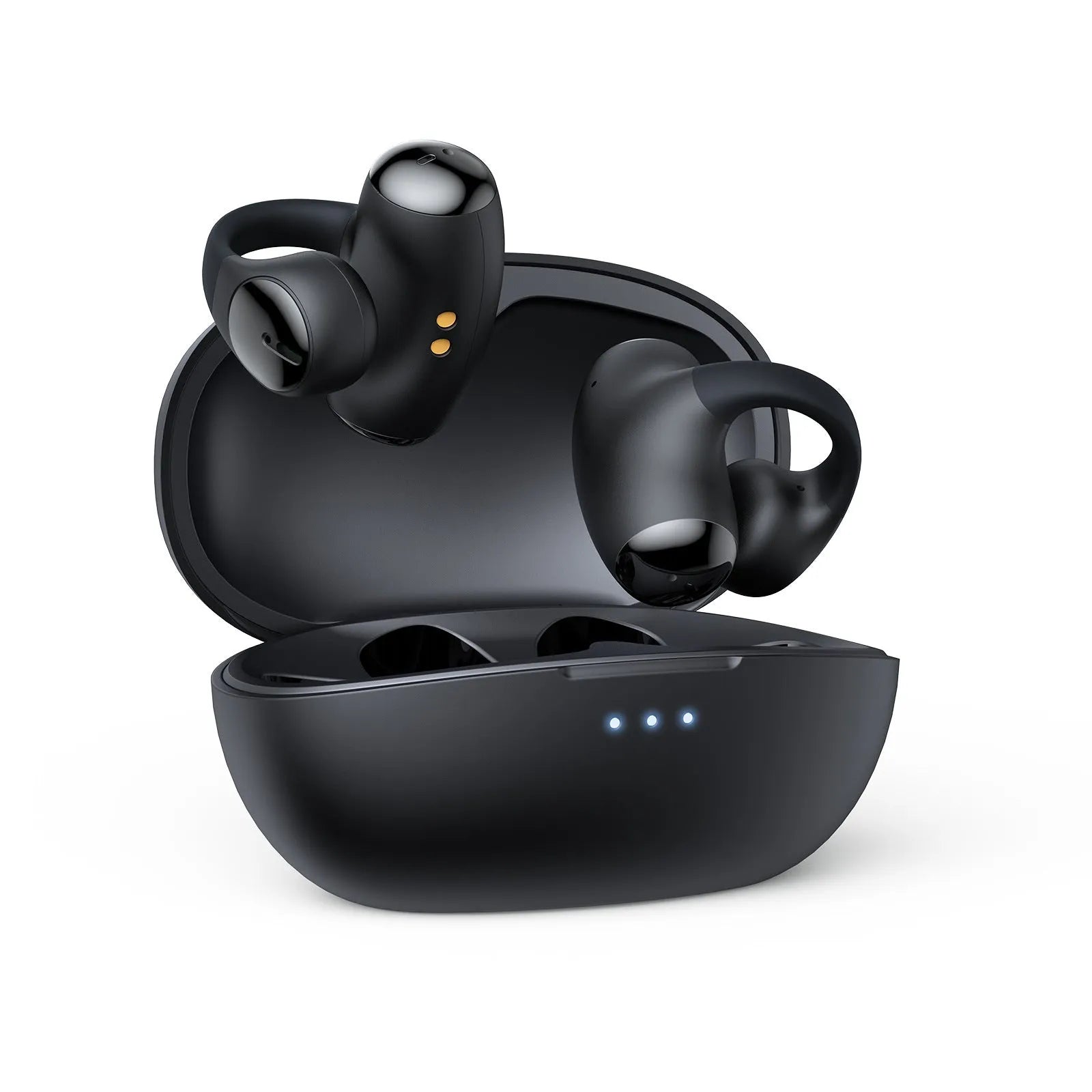 T306 black and white Bluetooth wireless clip-on sports gaming headset with ear hook design