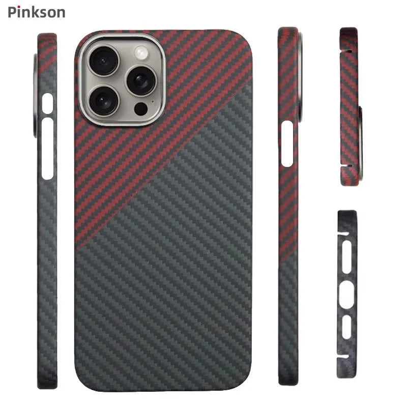 Aramid fibre ultra-thin frosted phone case for iPhone 12 series in black 1500D weave