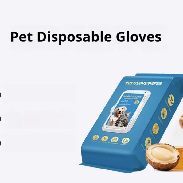 Disposable plastic gloves for pet cleaning in pack of 20 pieces