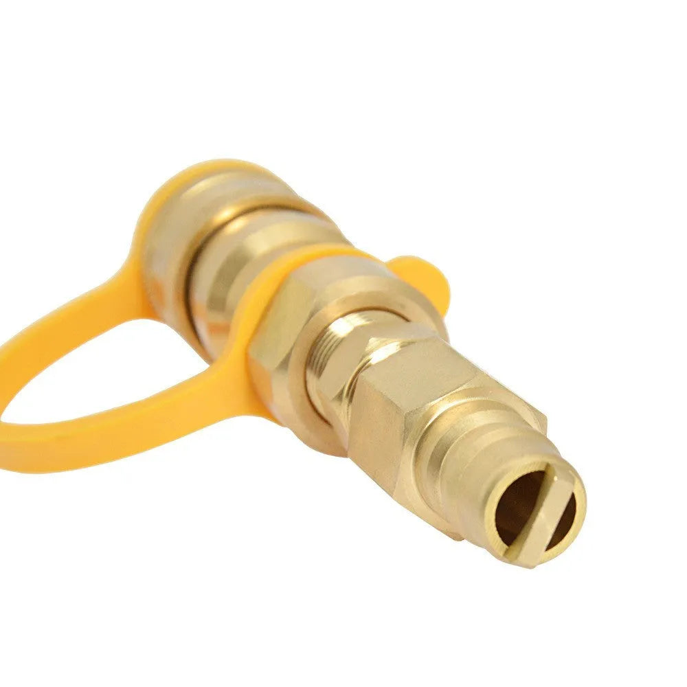 Gold brass gas propane charging connector with 3/8 American standard threads