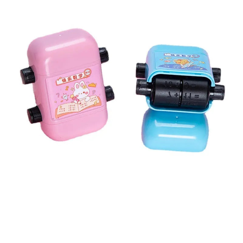 Children's plastic maths training seal in cuboid shape with four colour options for different arithmetic operations