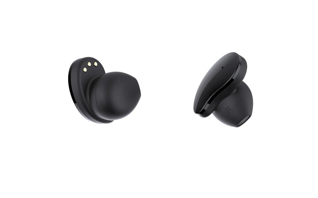 Black smart bracelet with detachable Bluetooth earphones showing colour screen display and heart rate monitoring