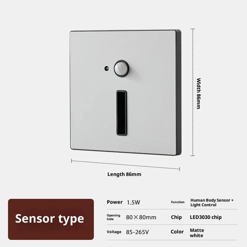 New intelligent human body infrared sensing metal wall lamp geometric stereo shape PVC shade 1.5W 3000K brushed gold