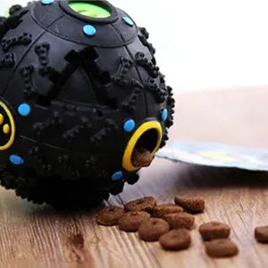 Interactive wiggly giggle dog toy – bite resistant TPU ball with meteorite bumps, available in 3 sizes (75mm, 90mm, 120mm)