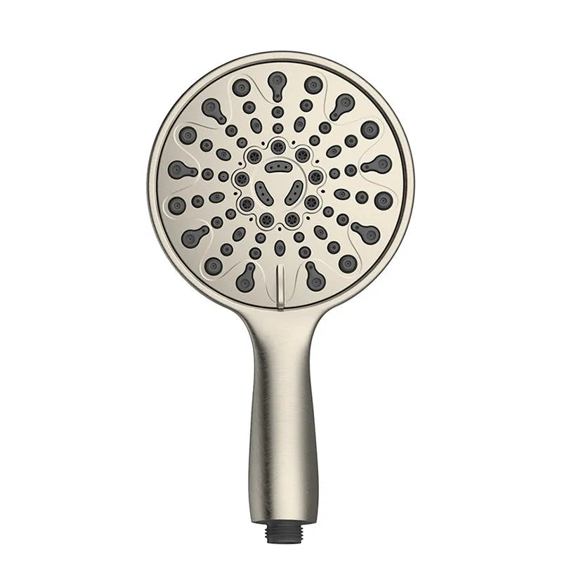 Portable handheld shower head with six water functions including massage, bubble and rain settings