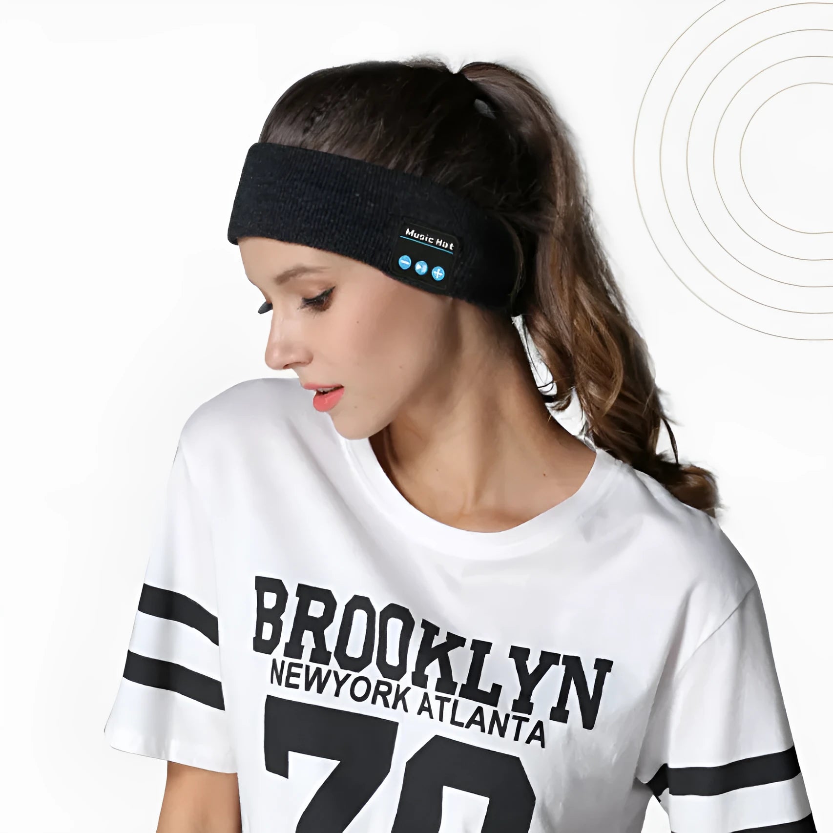 Bluetooth 5.4 headband with removable washable sweatband in black, dark grey and grey-white colour options