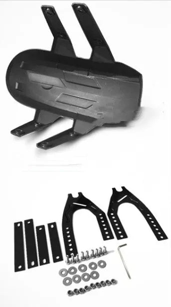 Black universal motorcycle modification lengthened rear mudguard fender