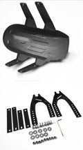 Black universal motorcycle modification lengthened rear mudguard fender